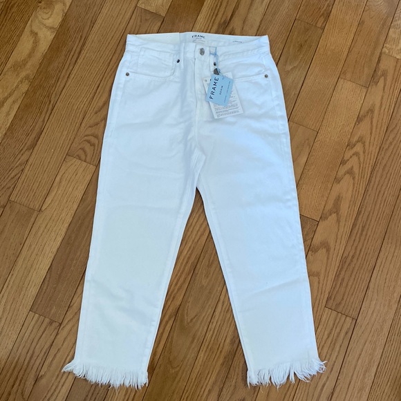 Frame Denim Le Stevie Crop White Jeans Size 26 BNWT - Picture 2 of 5